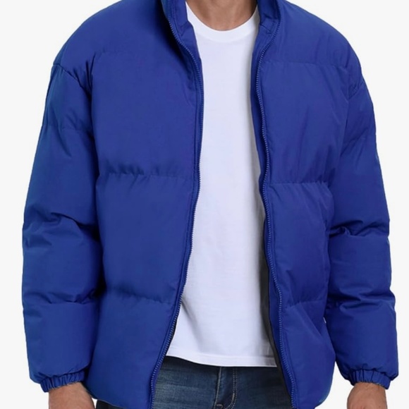 Mens Winter Padded Jackets Full Zipper Windproof Jacket Coat - Picture 6 of 10